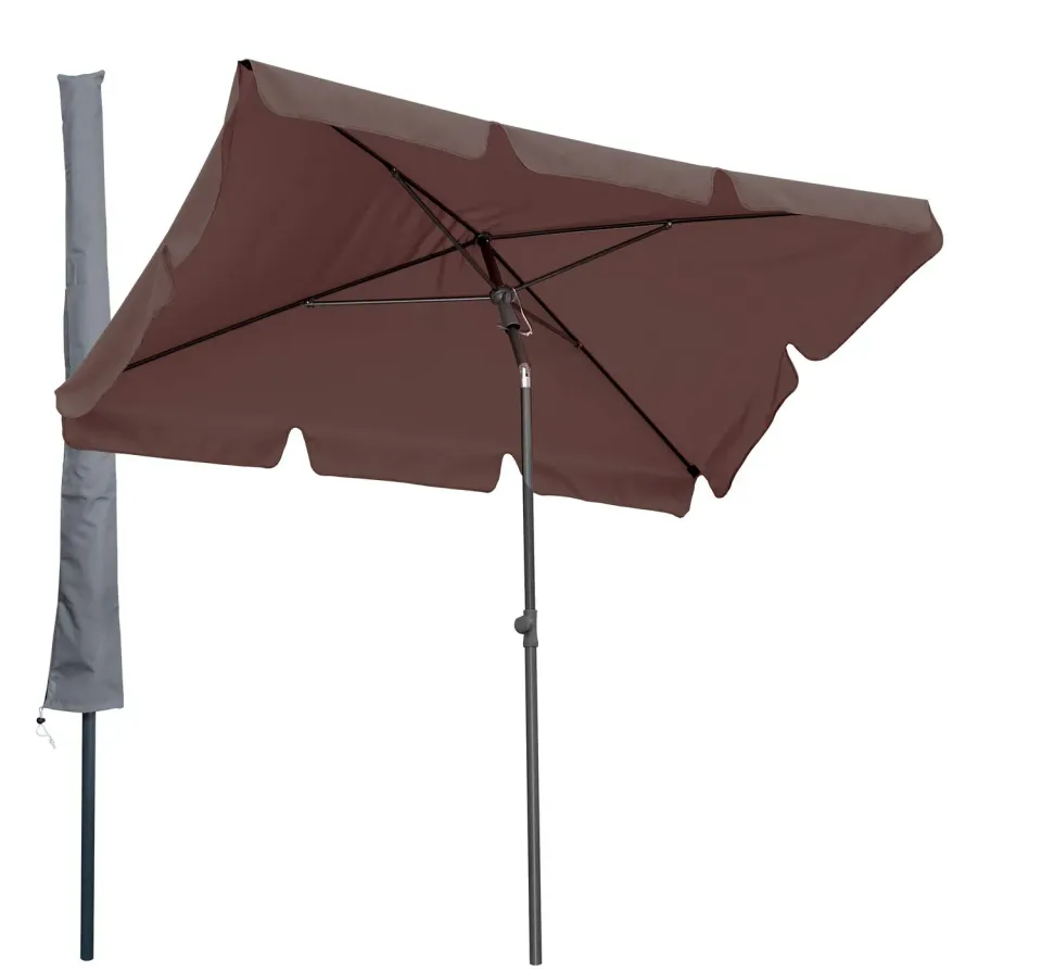 QUICK STAR ombrellone balcone 2x1,25 m tortora rettangolare pieghevole