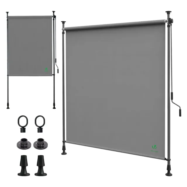 VOUNOT Tenda Verticale 200x310 cm Grigia senza foratura