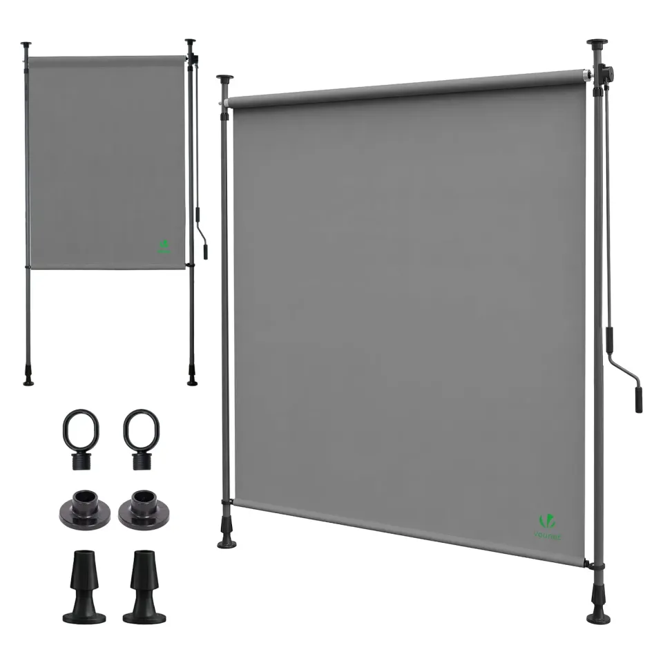 VOUNOT Tenda verticale senza forare 100x310 grigia esterno