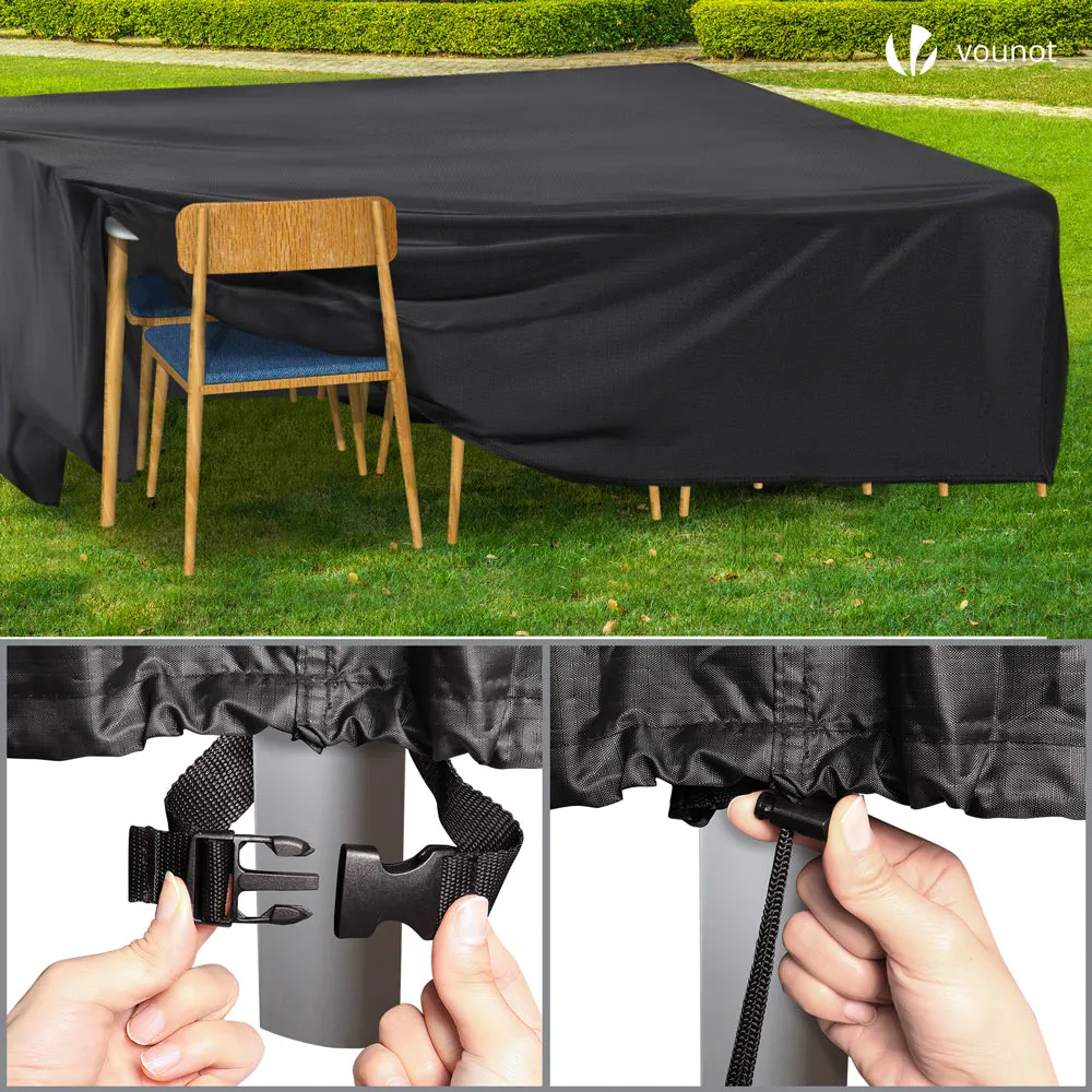 VOUNOT Telo Copertura Mobili Giardino 250x250 Nero Oxford
