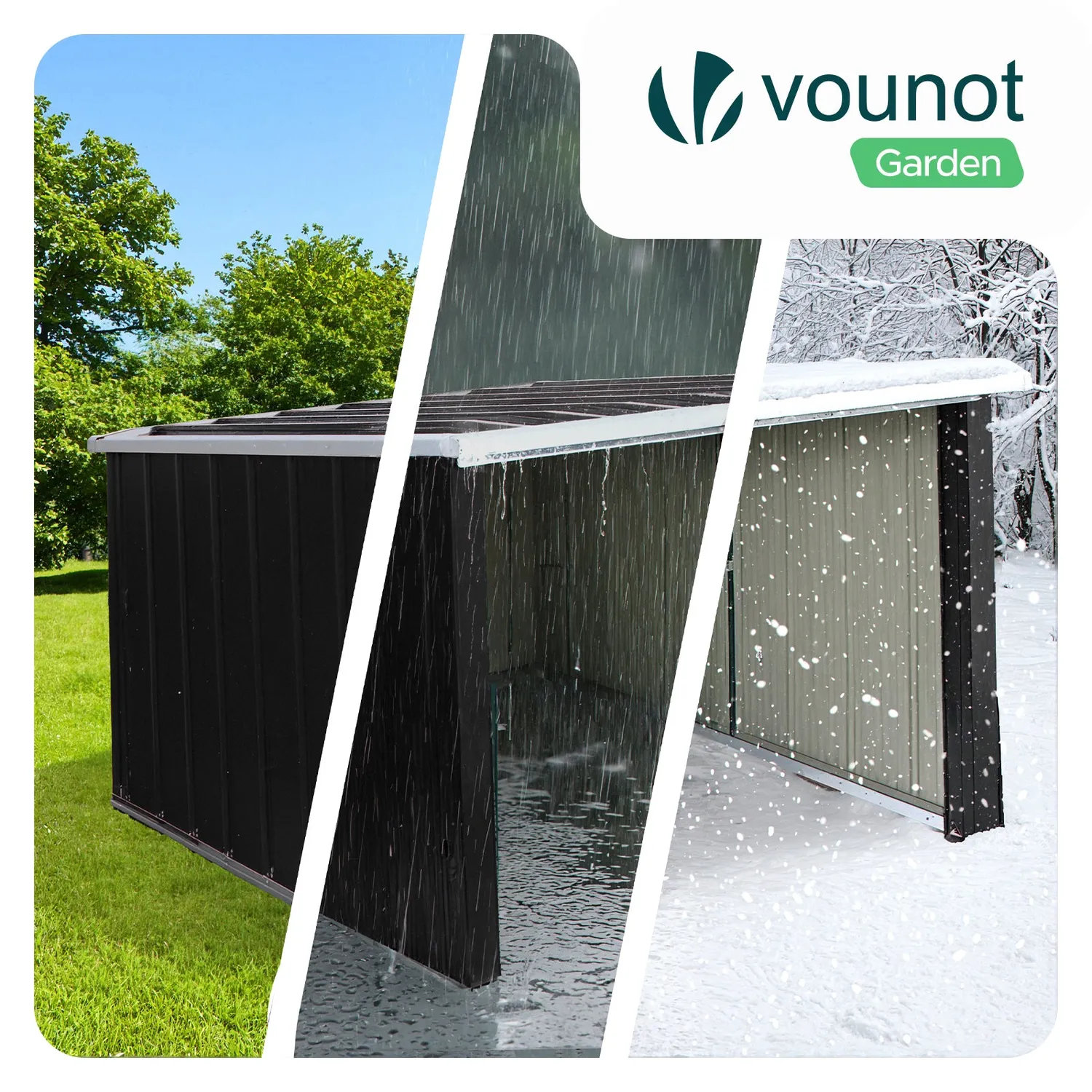 Vounot garage robot rasaerba metallo 78x92x62 nero