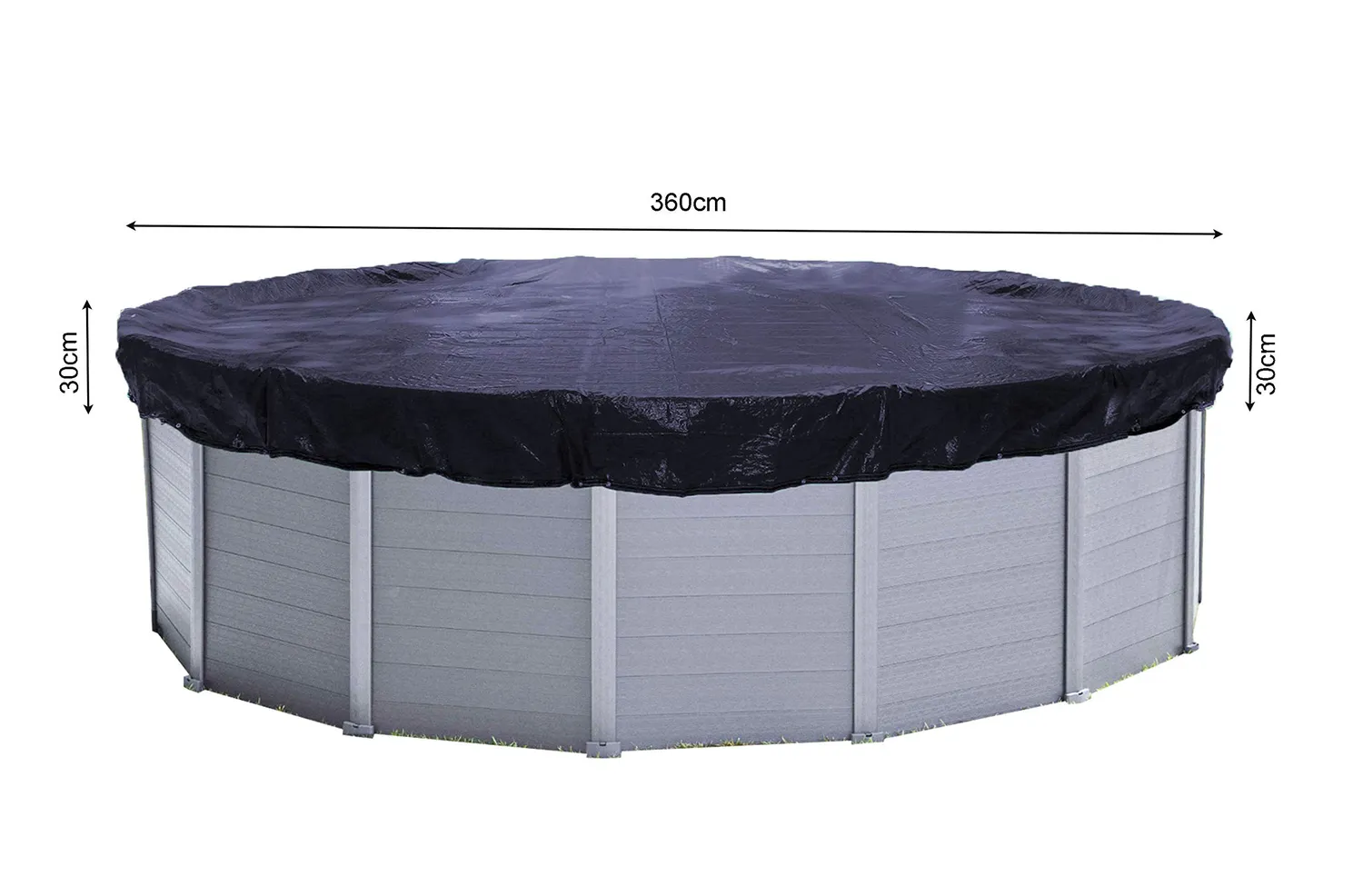 Quick Star telo piscina rotonda 420 cm nero 200 g/mq invernale