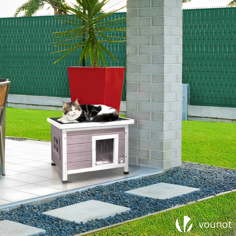 Vounot Cuccia Gatto Legno 57x45x43cm Grigia Esterno