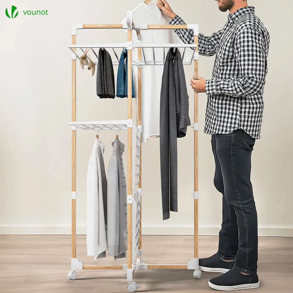 VOUNOT stendibiancheria torre 3 piani bianco 25 m