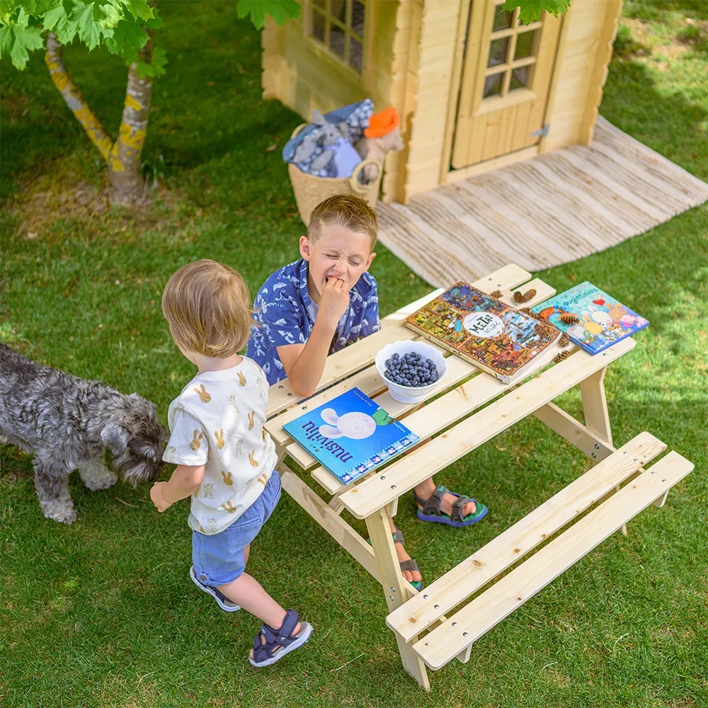Timbela M018-1 tavolo legno bambini tavolino esterno 3-12 anni