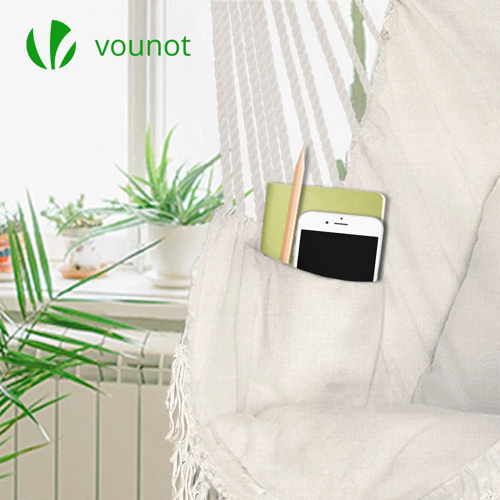 VOUNOT Sedia Amaca Sospesa Beige con 2 Cuscini 120kg