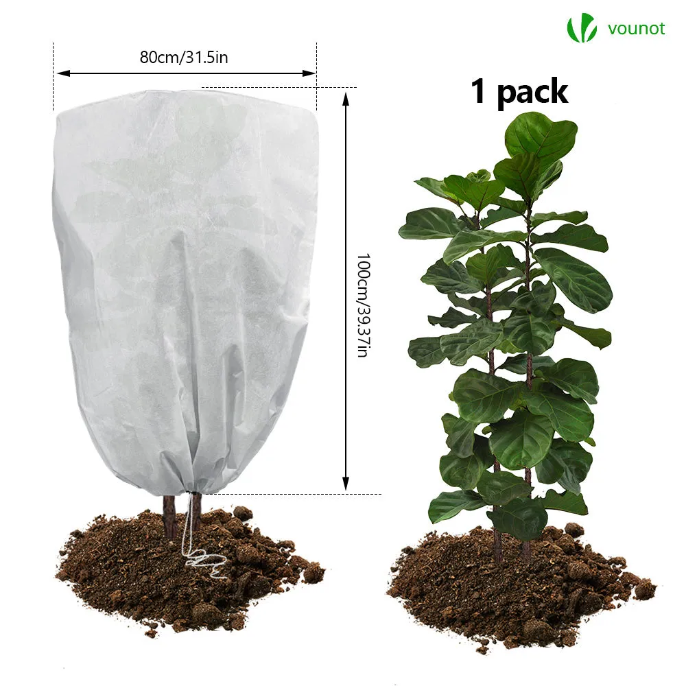 Vounot teli inverno piante 80x100cm bianchi 3 pezzi 80g/m²