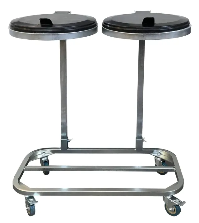 QUICK STAR Portasacco Doppio 120L Zincato con Ruote