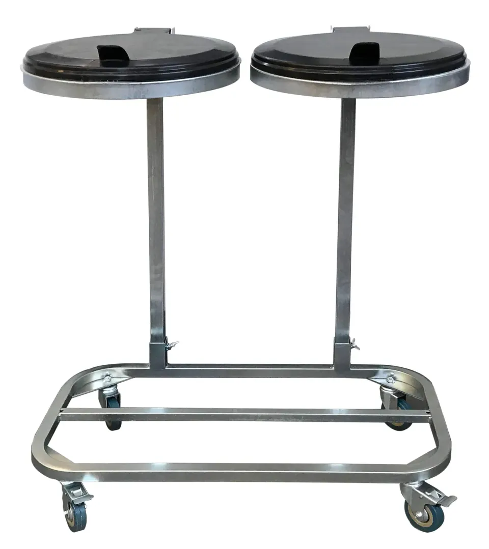 QUICK STAR Portasacco Doppio 120L Zincato con Ruote