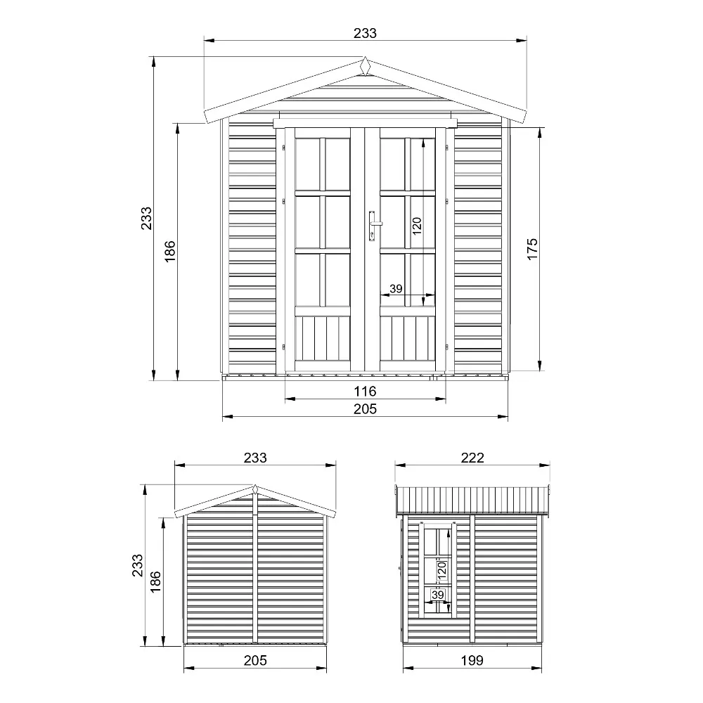 Timbela M351FB casetta relax legno 205x199 vetri doppi