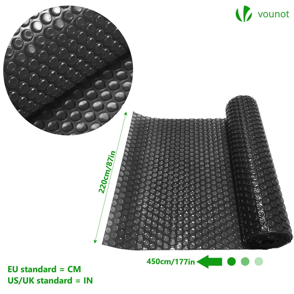 Vounot Telo Termico Piscina 450x220cm Nero 120 Micron Ritagliabile