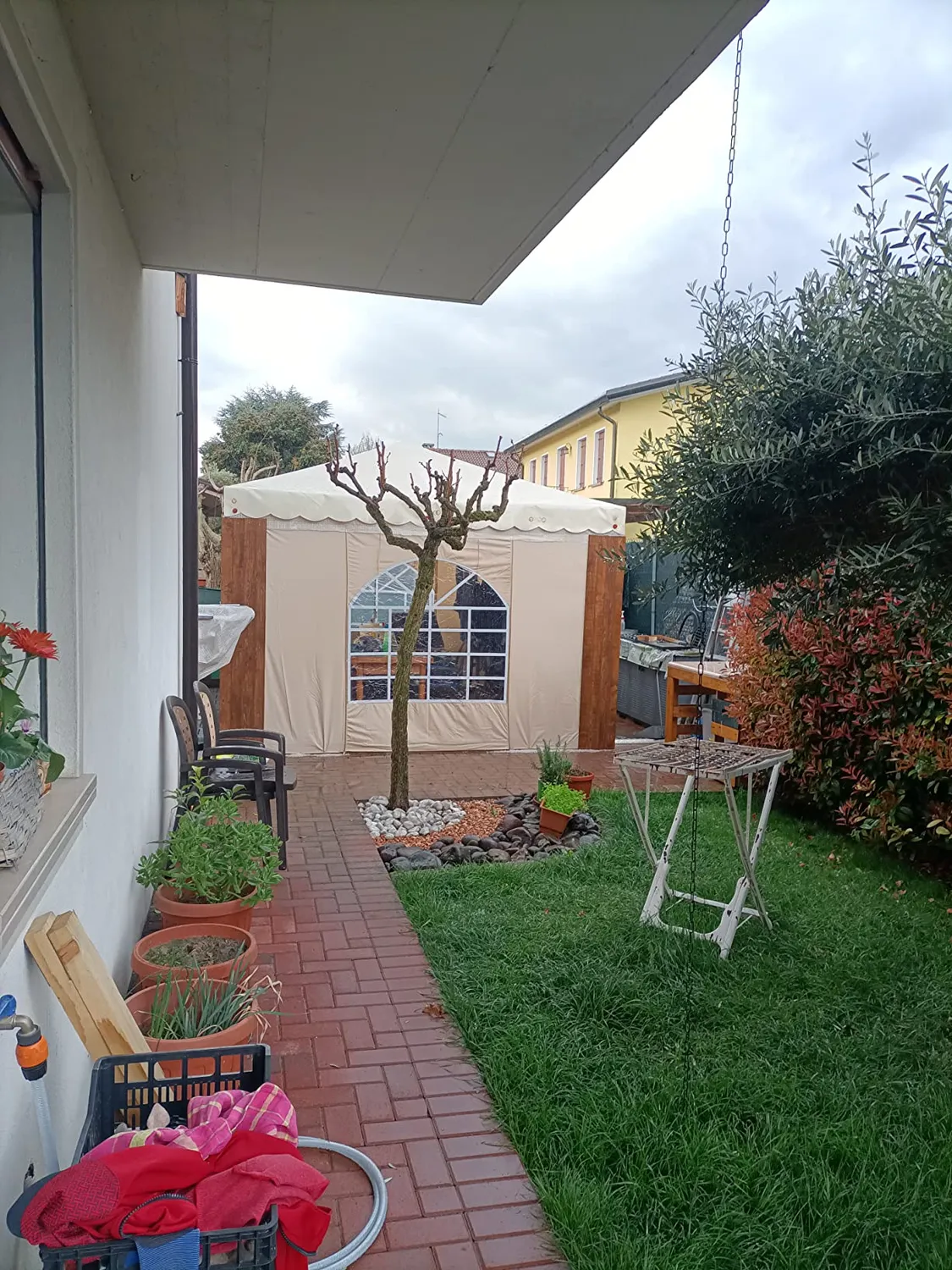 Quick Star Sahara 2 pareti laterali gazebo 3x3 m sabbia finestra