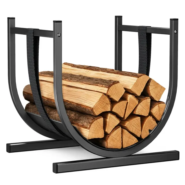 Vounot Portalegna Metallo Nero 41x37x39,5cm con Cinghia 30kg