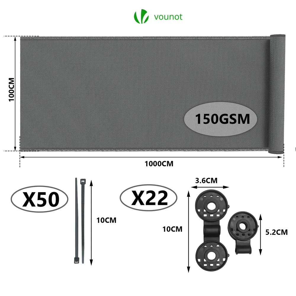 Vounot telo frangivista 1x10m grigio 150g occultante