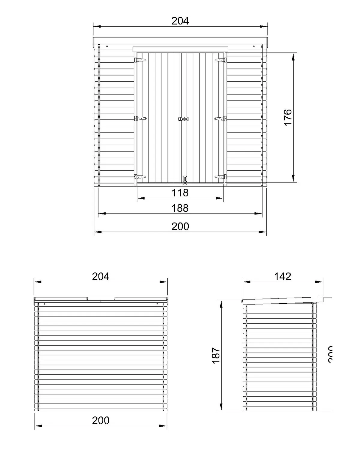 Timbela M311C1 casetta legno 200x130 cm 19 mm
