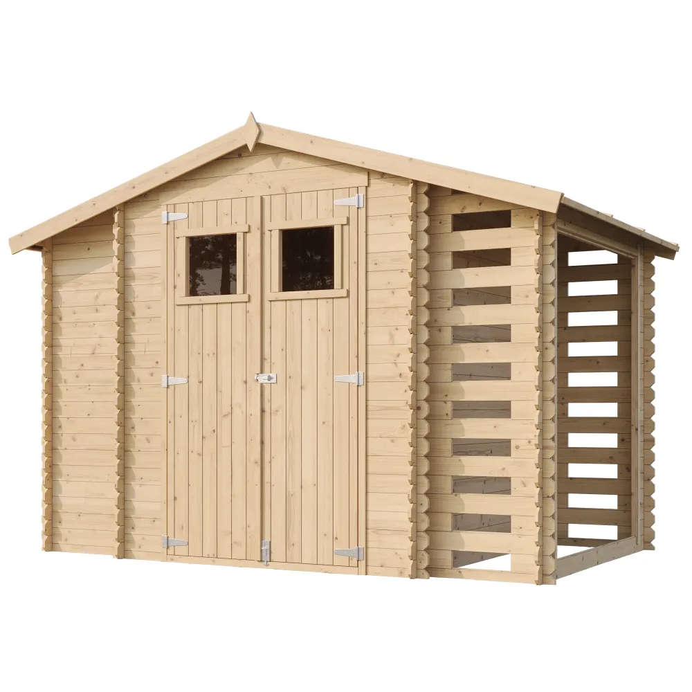 Timbela M389 capanno legno 312x200 cm 6 m² porte larghe