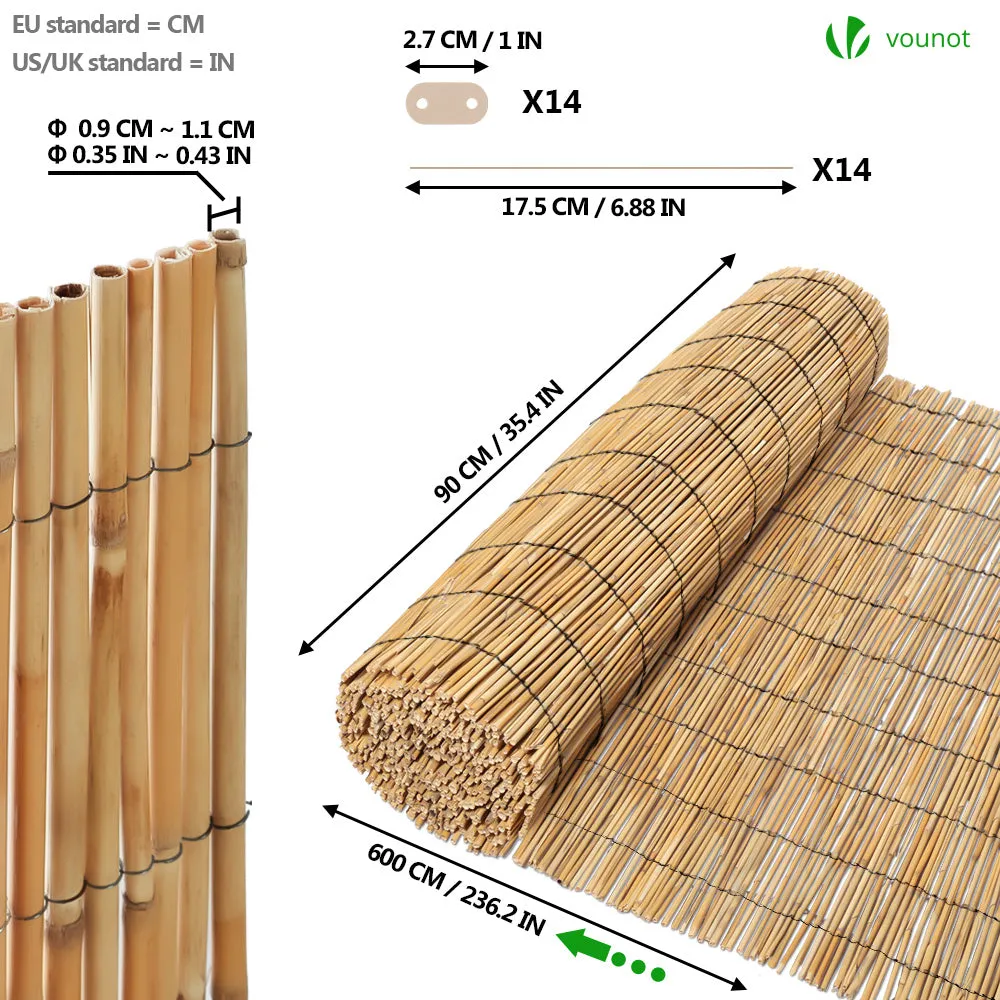 Vounot arella in canna naturale 90x600 cm con legacci