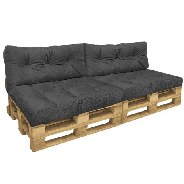 Vounot cuscini pallet grigio set 4 pezzi 120x80cm sfoderabile
