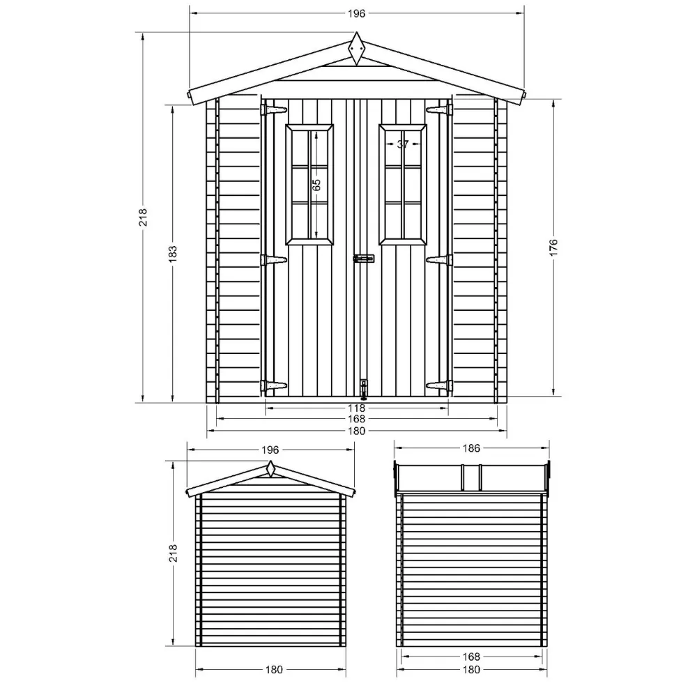 Timbela M320C casetta legno 180x180 cm 3 mq ad incastro