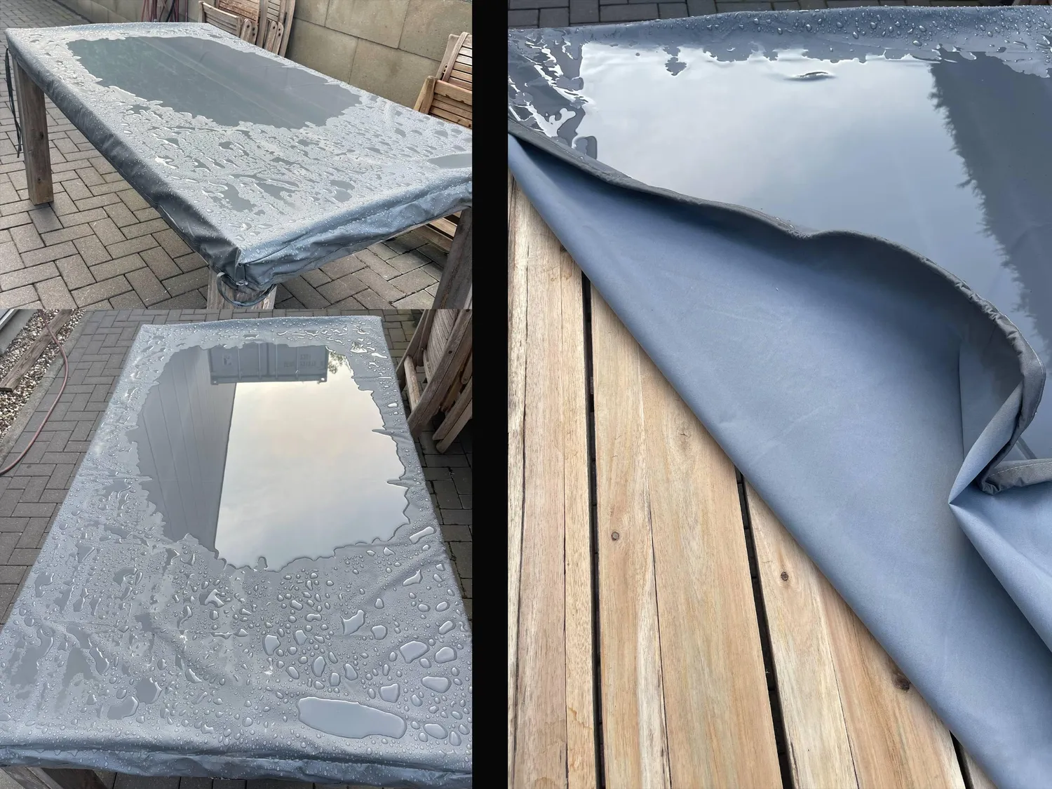 Quick Star copertura tavolo 160x90 cm grigia impermeabile