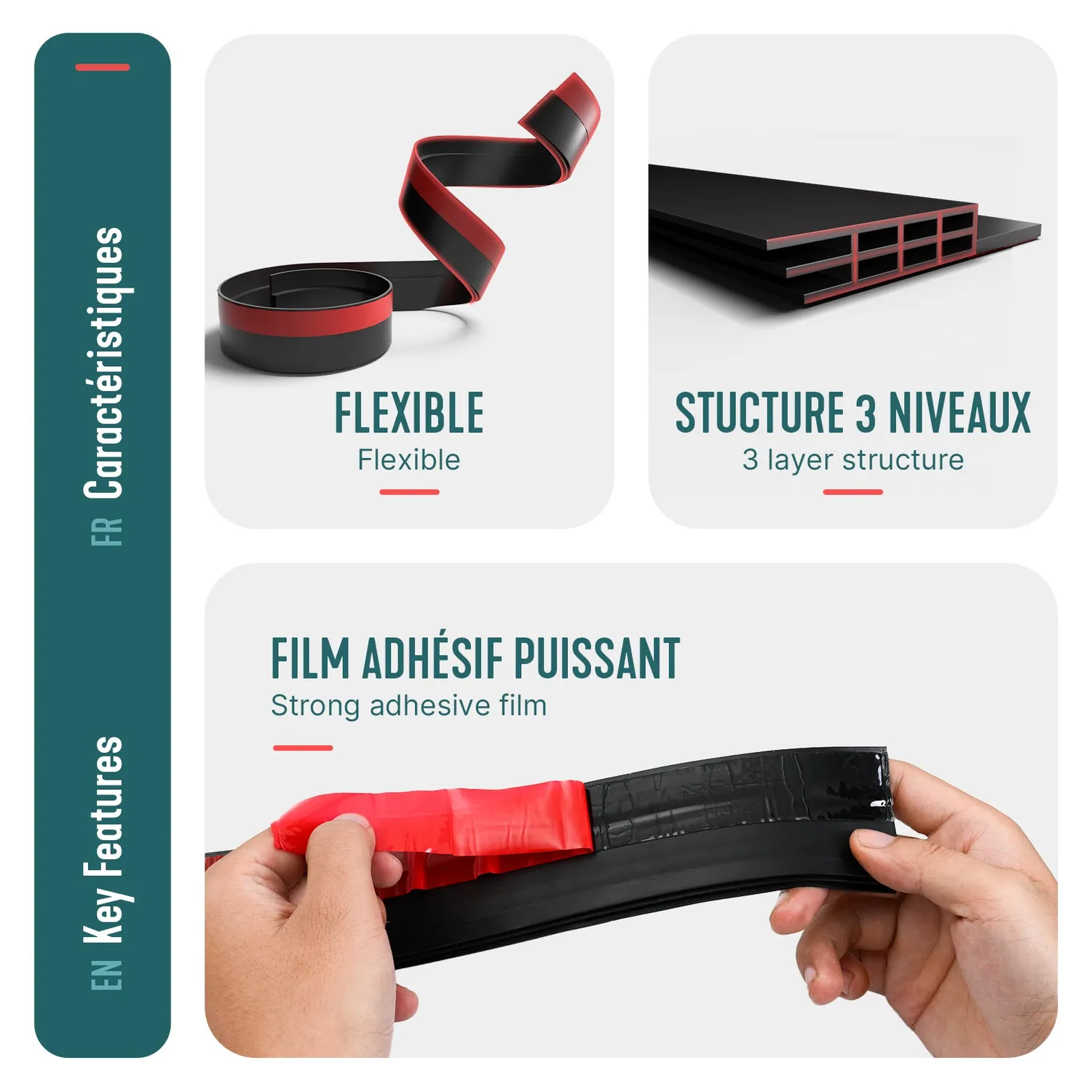 VOUNOT Paraspifferi porta 200 cm nero in TPE