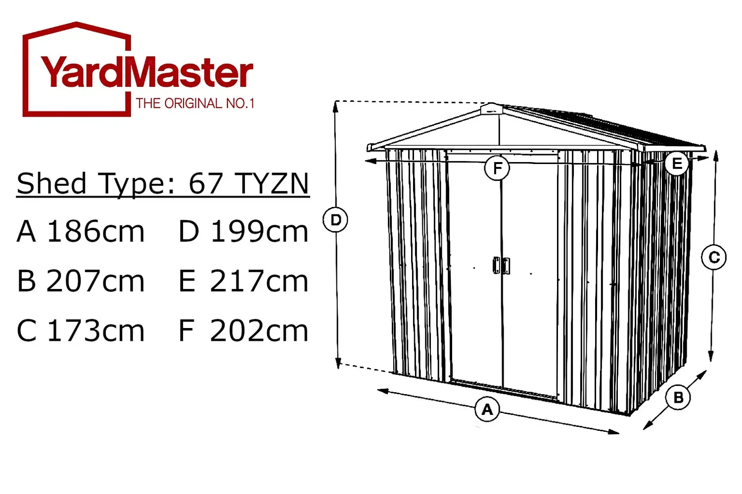 Yardmaster Platinum Tall Apex 6x7 Casetta Metallo Grigia