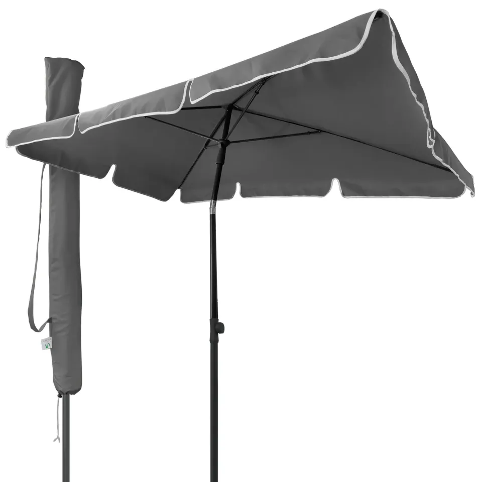 Vounot ombrellone rettangolare 2x1,25m grigio ombra