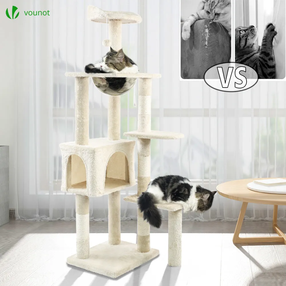 VOUNOT Albero tiragraffi gatto 138cm beige capsule