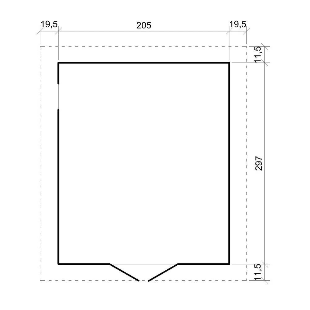 Timbela M105 garage legno 297x205 cm 6 mq porte ampie