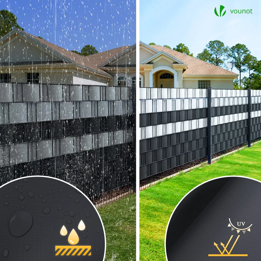 VOUNOT strisce frangivista PVC nere 19cm x 140m da recinzione