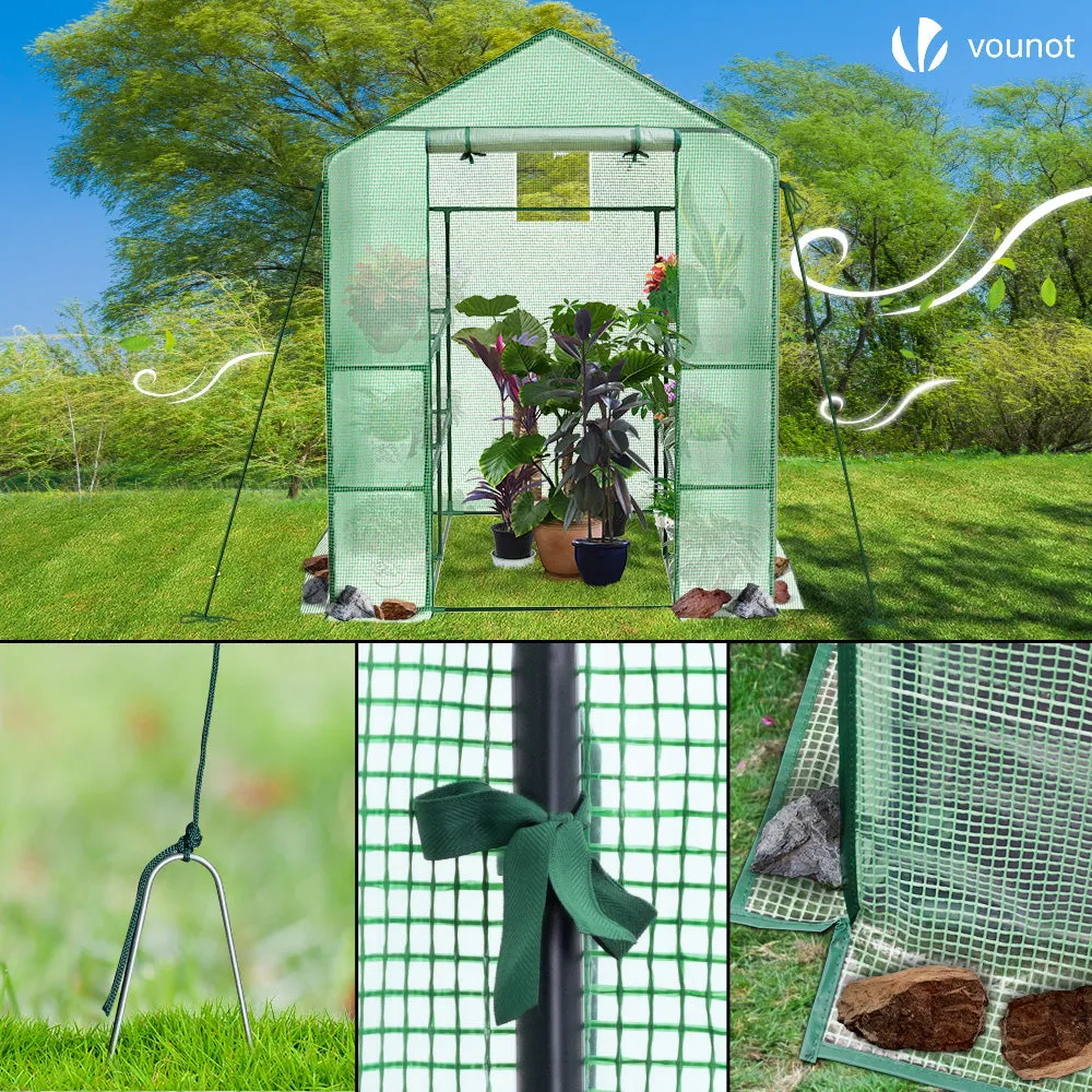 VOUNOT Serra Giardino Verde 143x143x195 cm con Ripiani PE