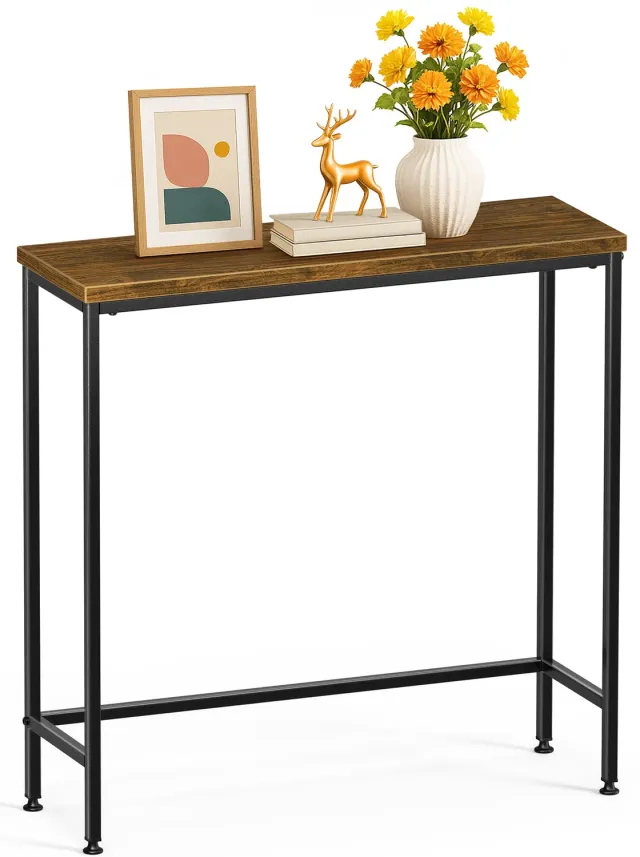 Vounot Consolle Ingresso Industriale 75x24x75cm Marrone