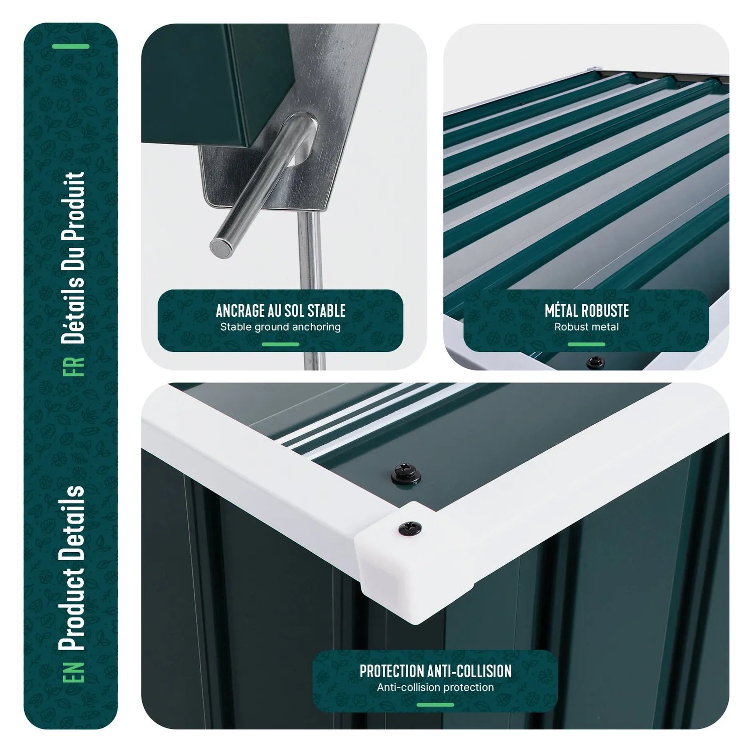 VOUNOT Garage Robot Tagliaerba 78x92x62 cm Verde Metallo