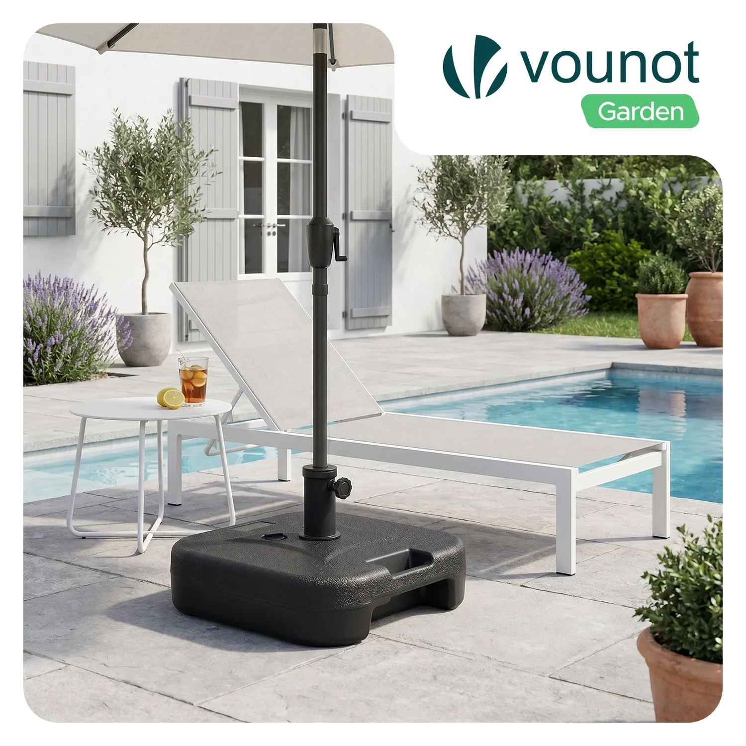 Vounot base ombrellone 22 L nero palo 38/48 mm zavorra
