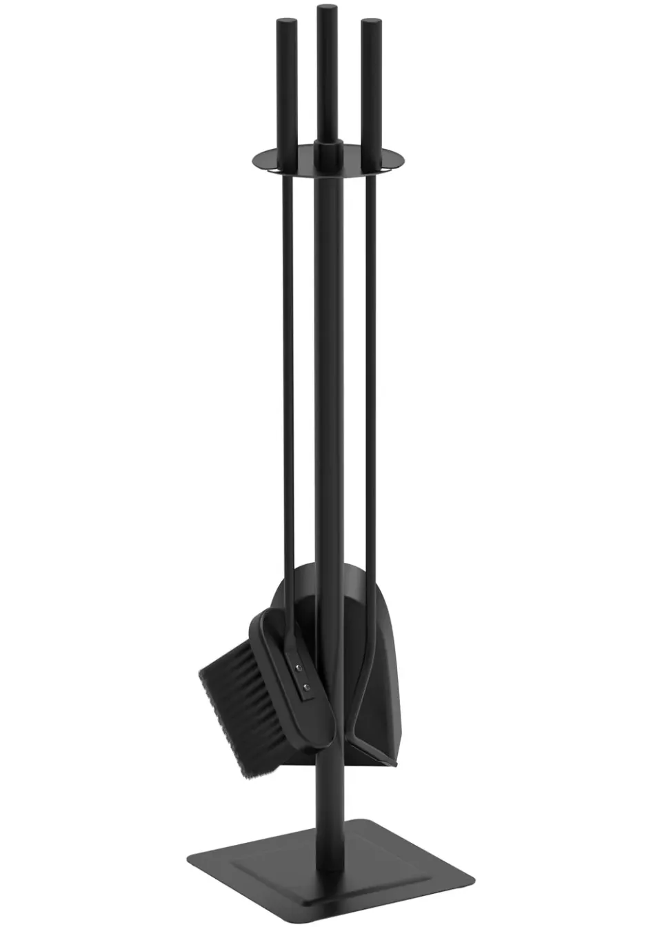 VOUNOT Set camino 4 pezzi metallo nero con supporto