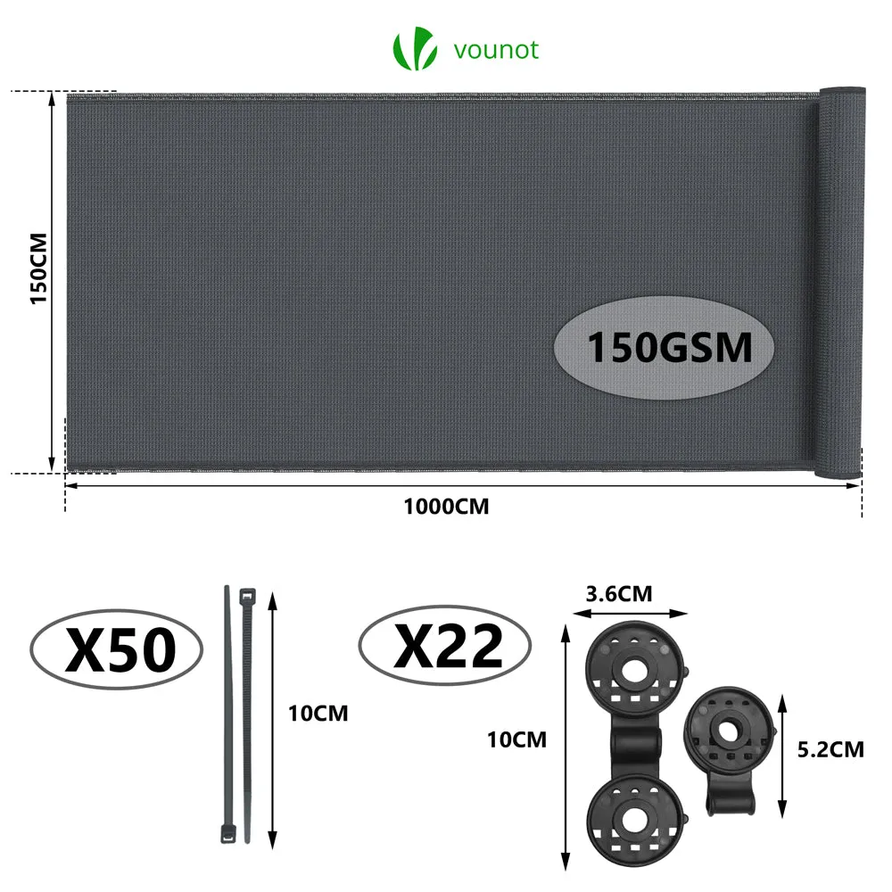 VOUNOT Telo frangivista 1,5x10 m antracite 150 g/m²