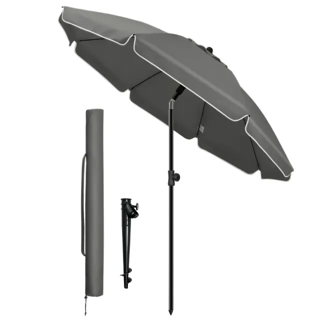 VOUNOT Ombrellone 2x2 m Grigio UV50+ con Picchetto
