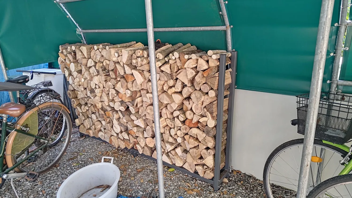 QUICK STAR 200x25x115 cm scaffale legna metallo con telo
