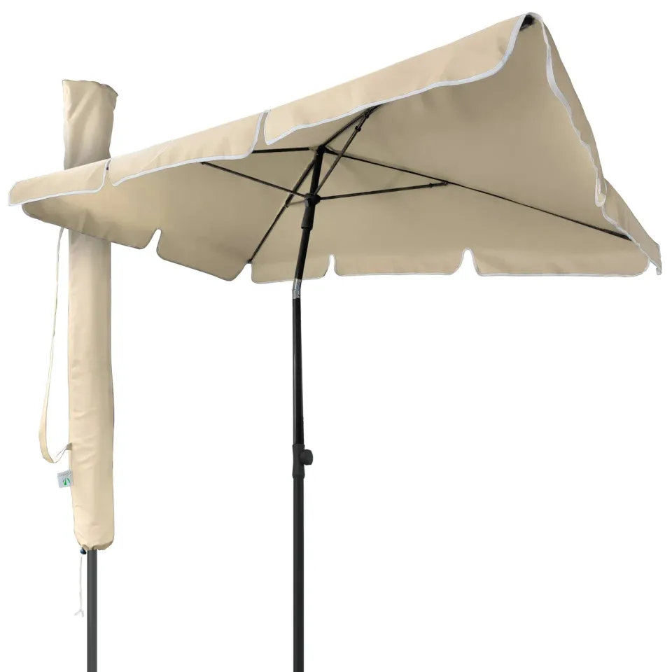 VOUNOT Ombrellone Rettangolare Beige 200x125cm con Custodia