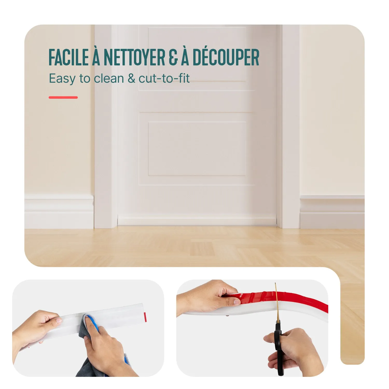 VOUNOT Paraspifferi Porta Adesivo 300 cm Bianco in TPE