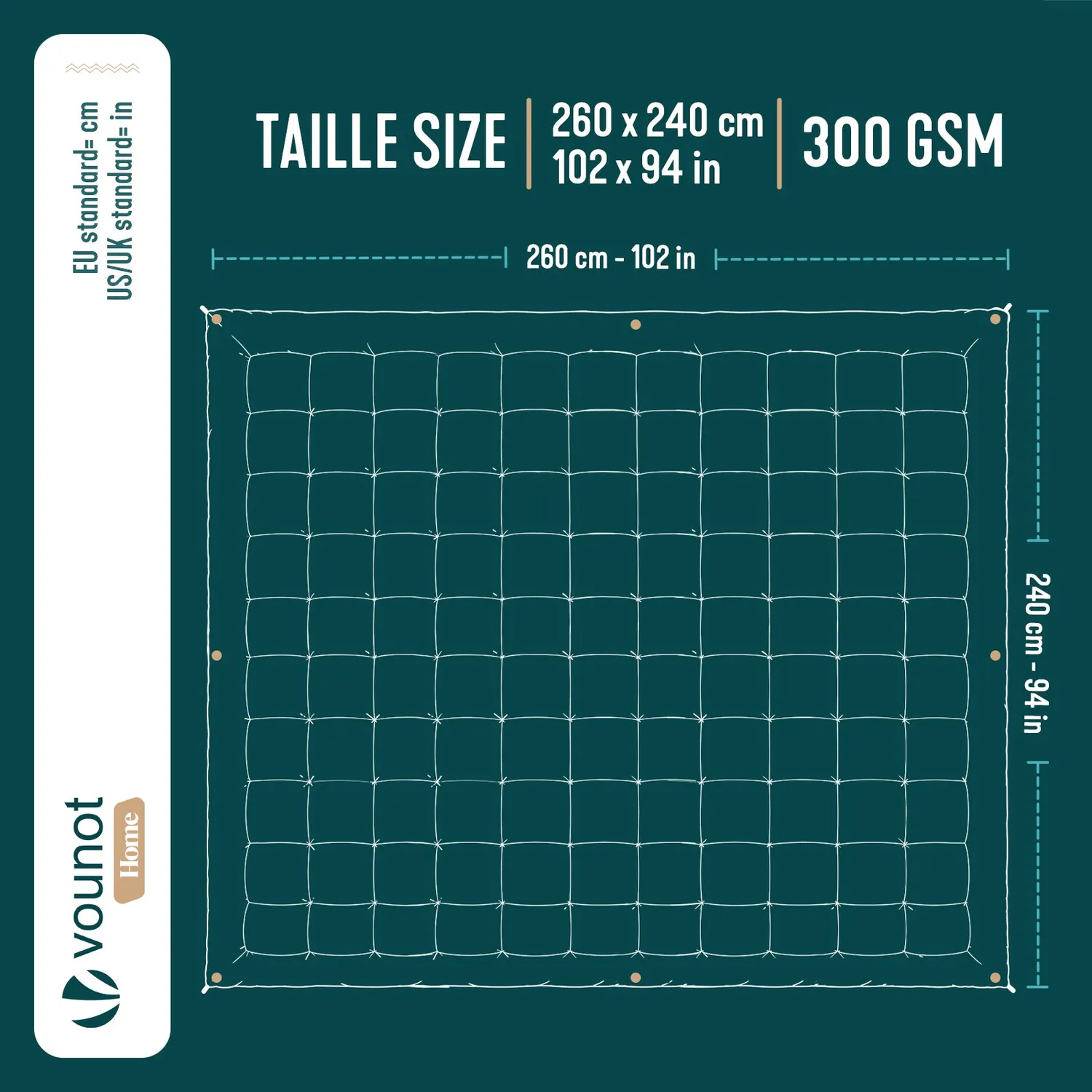 VOUNOT Piumone 260x240 Bianco 300 g Temperato