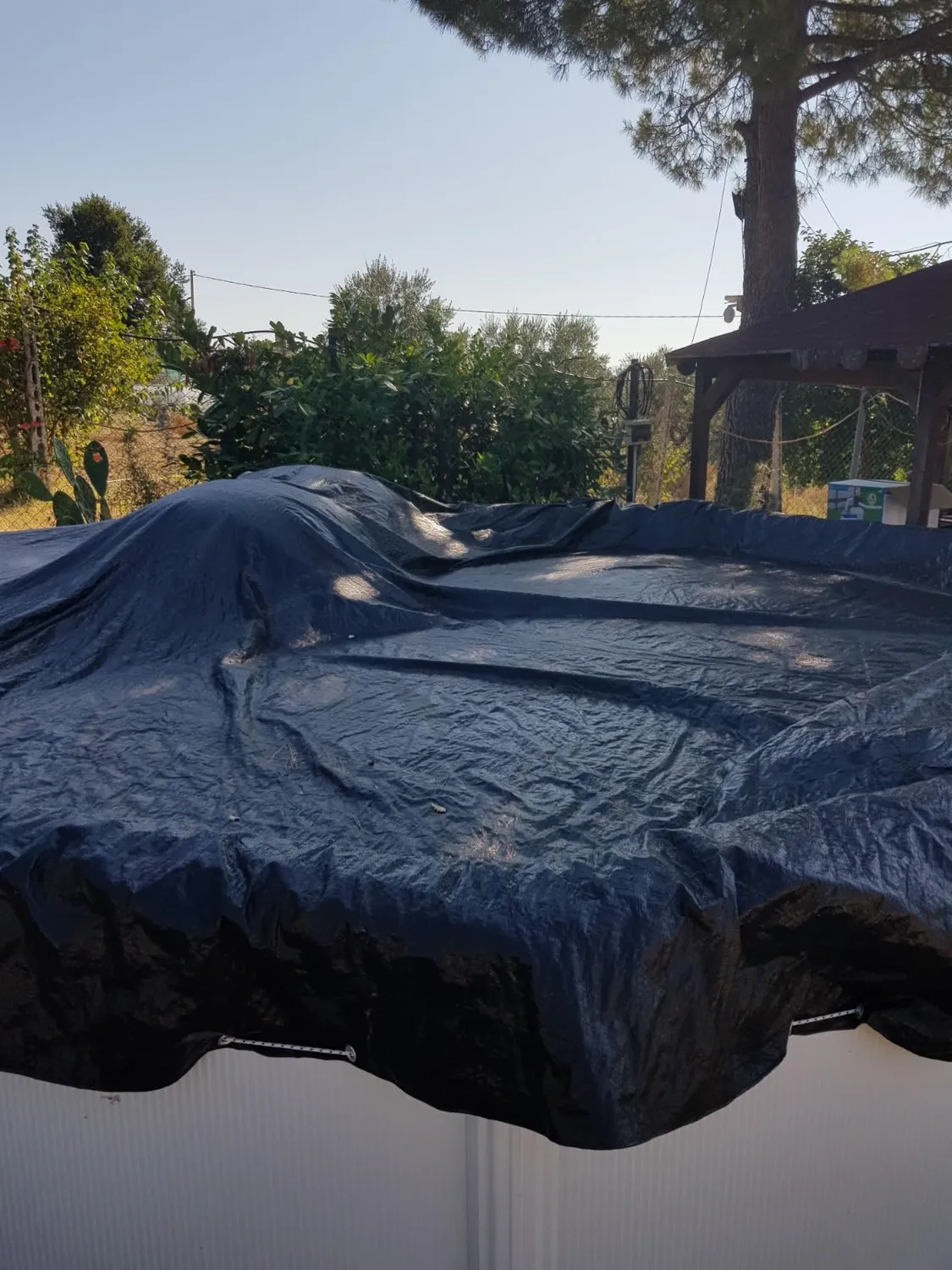 Quick Star telo piscina rotonda 420 cm nero 200 g/mq invernale
