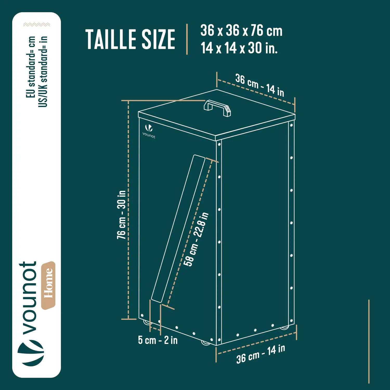 VOUNOT Contenitore Pellet in Metallo Nero 45 kg 36x36x76 cm