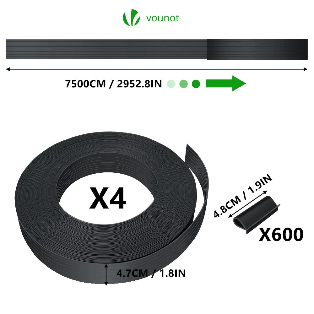 VOUNOT Lamelle PVC frangivista 300m nero anti-UV