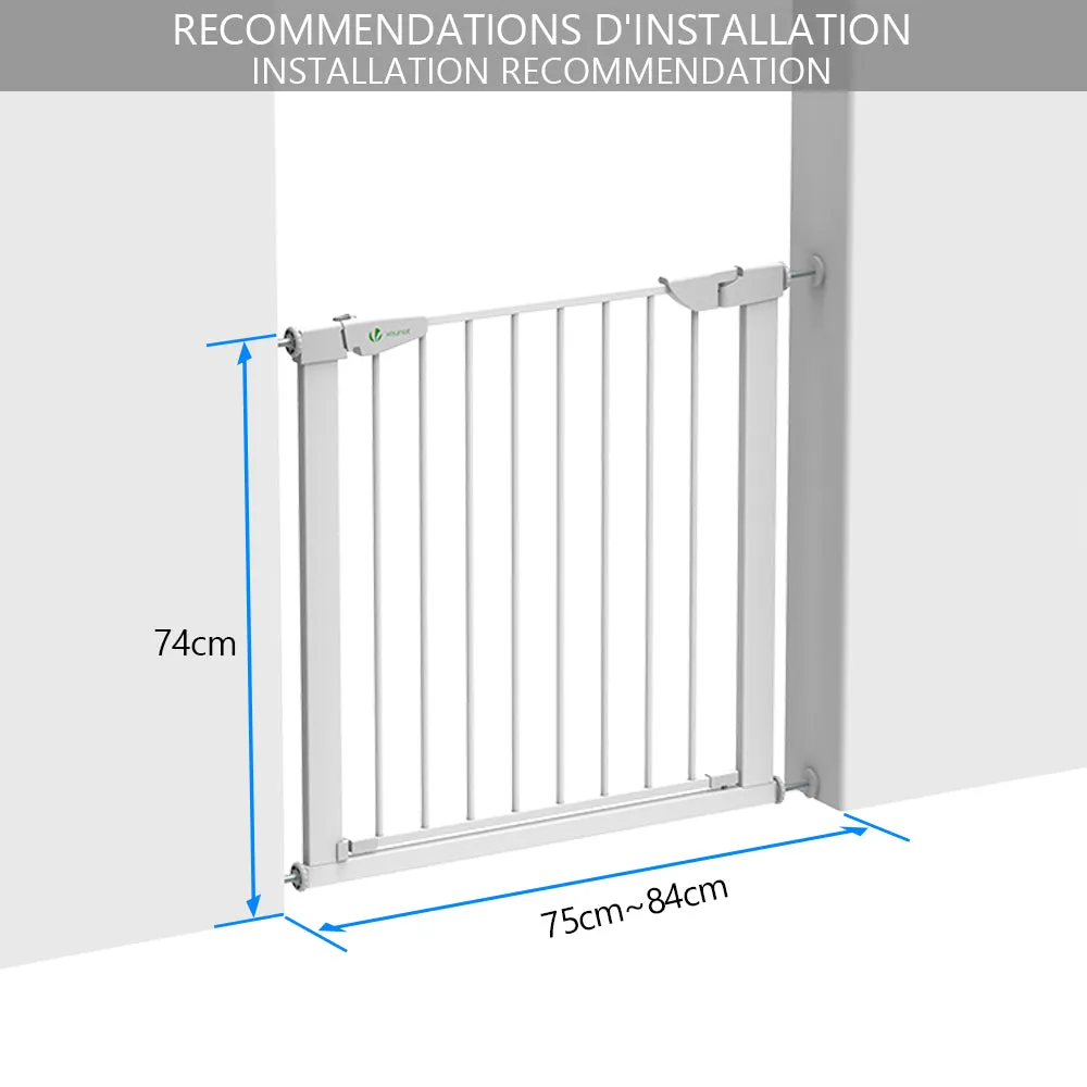 VOUNOT Cancelletto Sicurezza Bambini 75-84 cm Bianco
