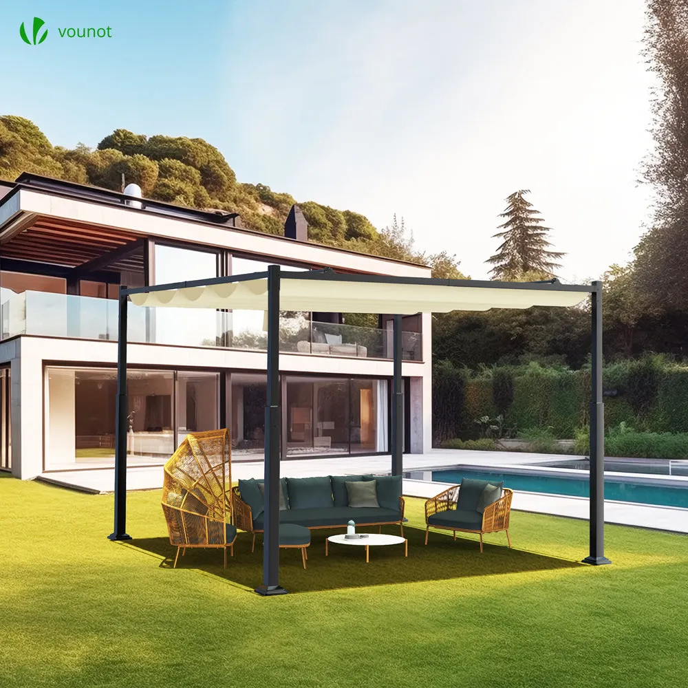 Vounot pergola retrattile 3x3 m beige