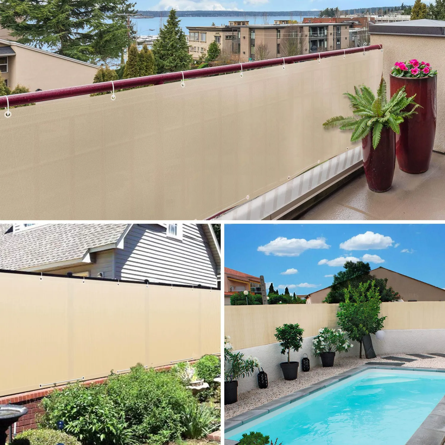 VOUNOT Frangivista Balcone 600x90 cm Beige HDPE 230
