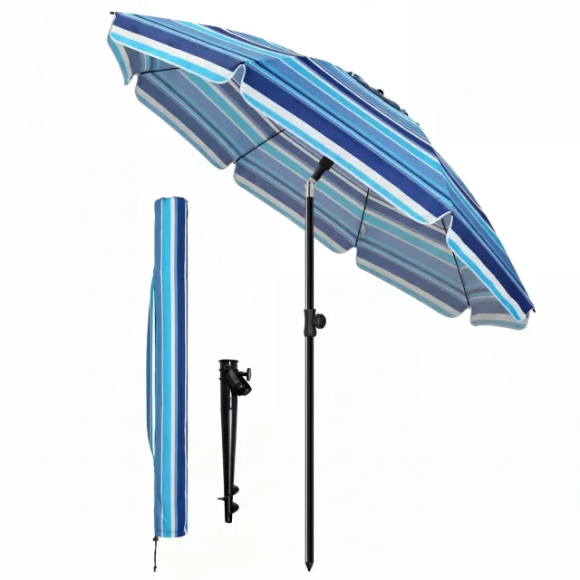 VOUNOT ombrellone spiaggia 2 m blu misto UV50+