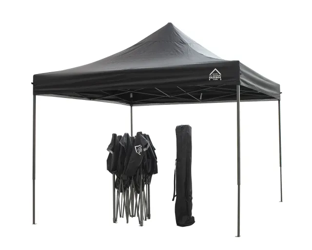 All Seasons Gazebos Robusto 3x3 m gazebo pieghevole nero impermeabile