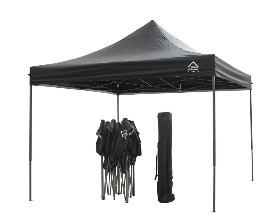 All Seasons Gazebos Robusto 3x3 m gazebo pieghevole nero impermeabile